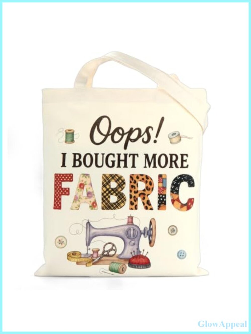 Cotton Canvas Quilt Tote Bag Sewing Quilter Gift